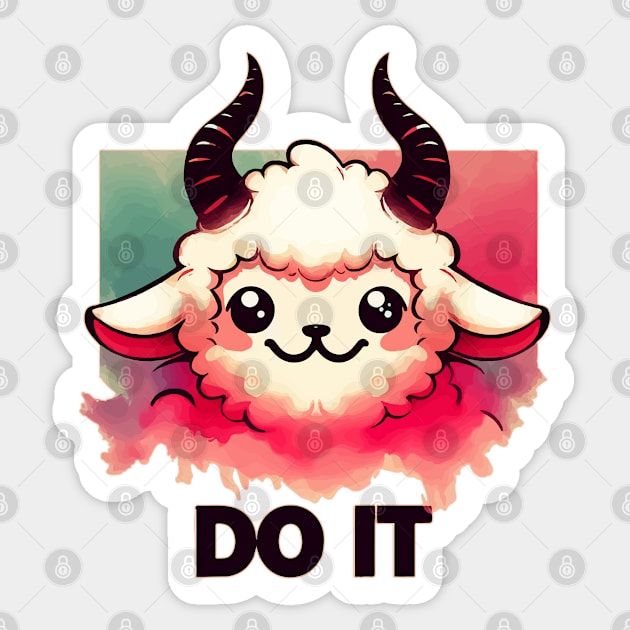 Funny Evil Lamb Quote Do It Sticker by TomFrontierArt